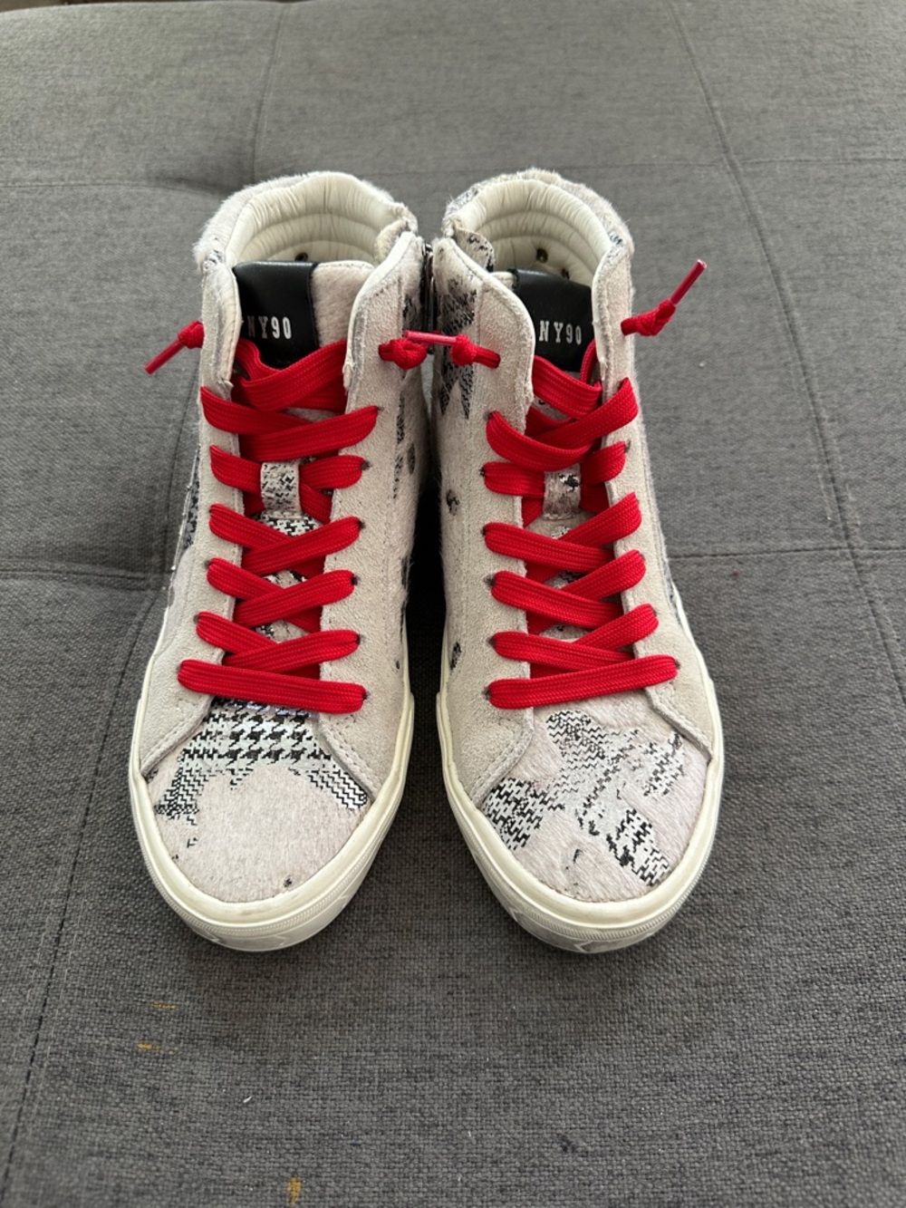 Steve Madden High-Top Sneakers with Red Laces size 7 Women’s